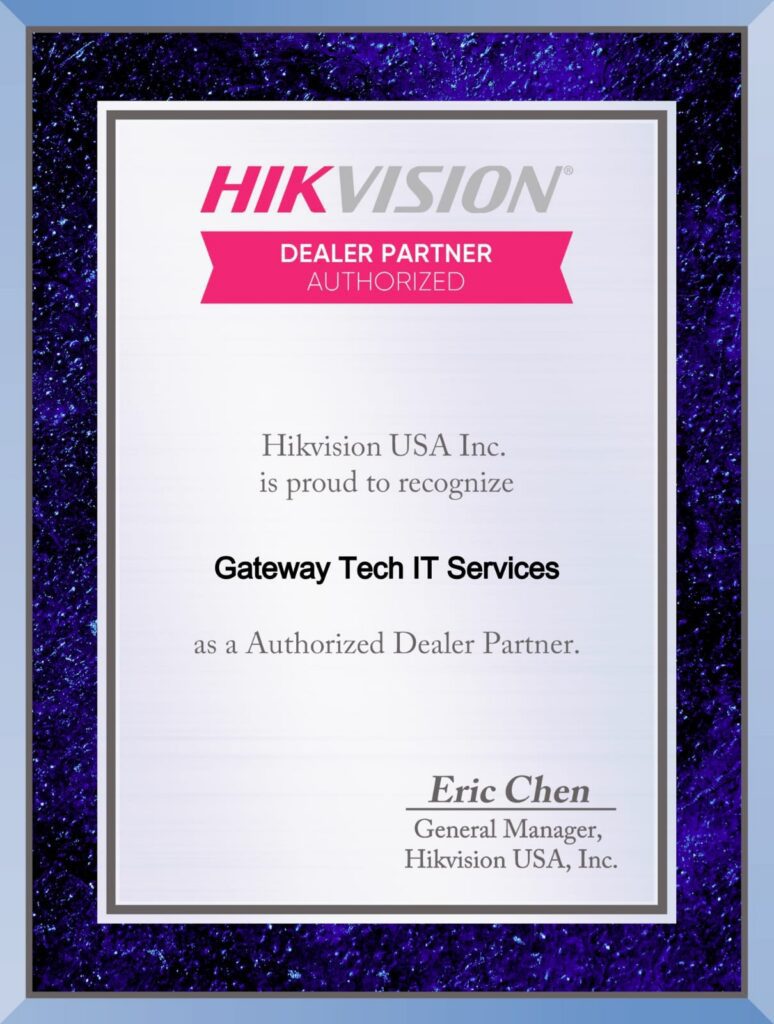 Gateway Tech IT Services is HikVision Certified